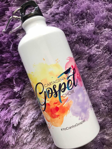Termos Caramañola Personalizados Blanca-gris 600ml-profesión