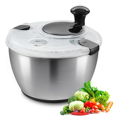 Exprimidor De Ensaladas De Acero Inoxidable Vevor 4.75qt