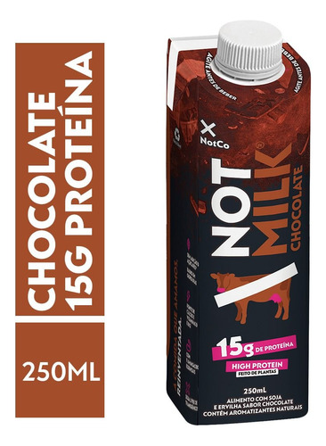 Bebida Vegetal High Protein 15g Chocolate 250ml Notmilk