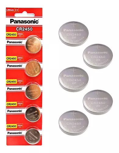 Panasonic-pilas De Botón Cr2450 De 550mah, 3v, 180 Grados, Pines