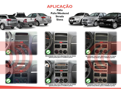 Imagem 6 de 10 de Moldura De Painel 2 Din Multimidia Dvd Mp5 Palio Strada Idea Siena 2005 2006 2007 2008 2009 2010 2011 2012 Preto