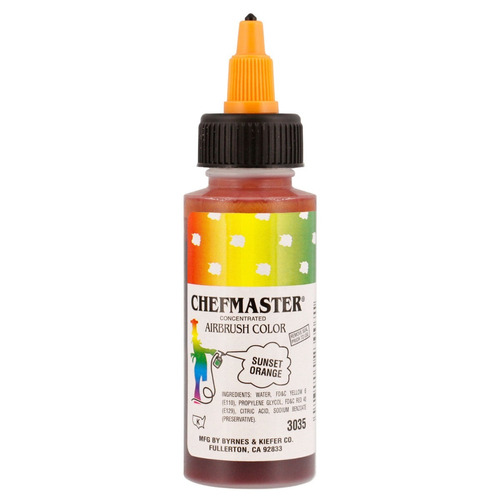 Colorante Liquido Aerografo Naranja Chefmaster 60 Ml 2 Oz