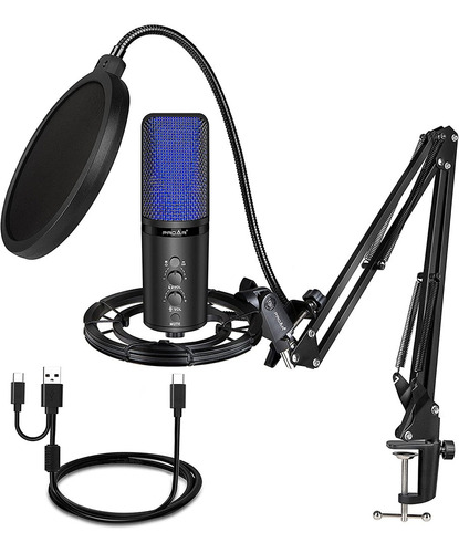 Micrófono Condensador Usb Micrófono Profesional Para Podcast
