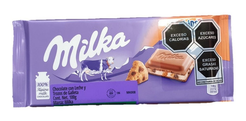 Chocolate Milka Chips Ahoy 2 Barras De 100 Gramos Cada Una