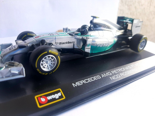 Mercedes Amg Petronas F1 W05 Hybrid #6 Burago 1:32 N Rosberg Color Plateado Con Negro