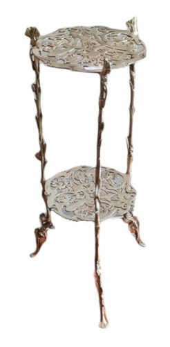 Mesa Vintage Esquinera De Bronce Macizo Rara Art Nouveau