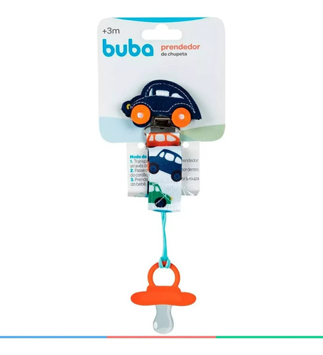 Prendedor De Chupeta Carrinho Buba Azul