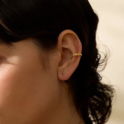 Piercing De Plata 925 Zirconias Multicolor Argolla Earcuff
