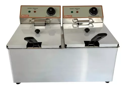 Freidora industrial Moretti Fryer-8+8 16L acero inoxidable 50 Hz 220V