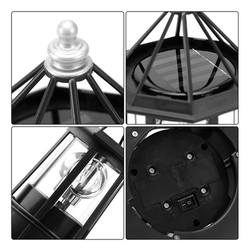 Faro Led De Energía Solar, Lámpara Giratoria De 360 Grados,