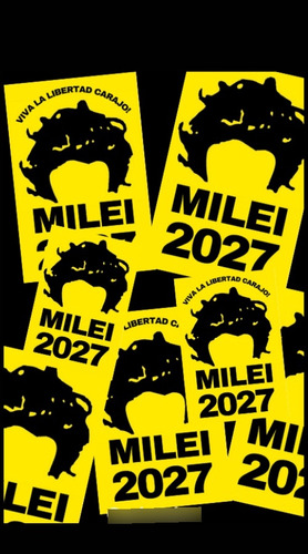 20 Stickers Calcomanías De Javier Milei 2021 - 2023 De 8x5cm