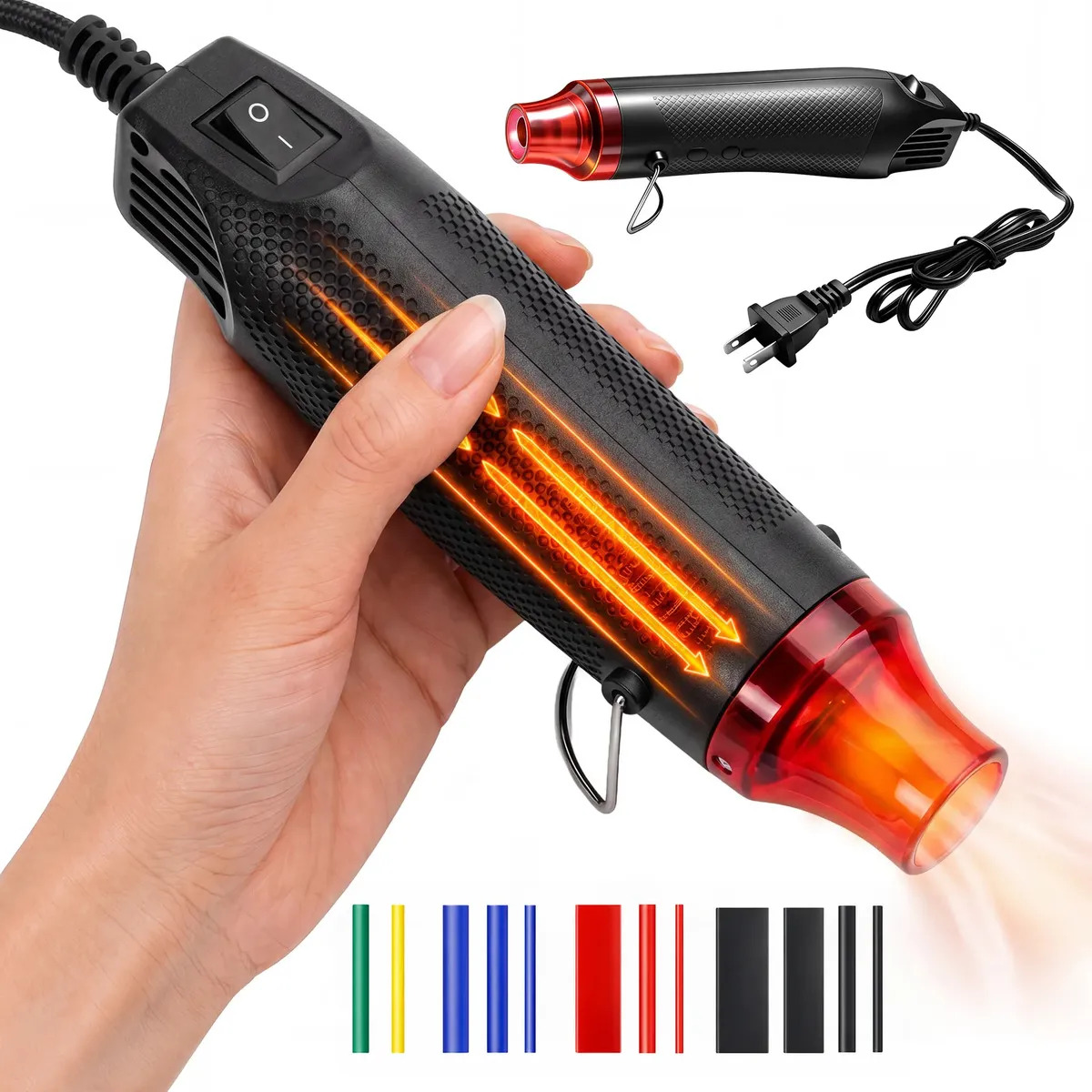 Mini Pistola De Calor 530 Tubos Termorretráctiles 300w Temperatura Maxima 200°