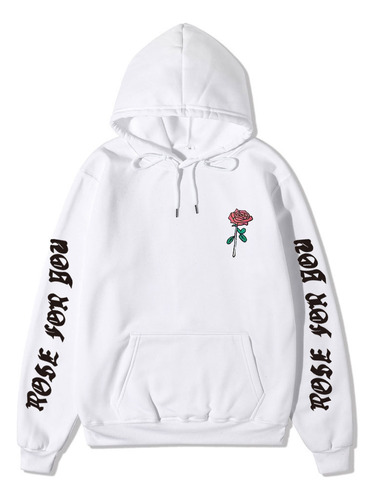 Rose Print Sweater Leisure Sports Fleece Y2k