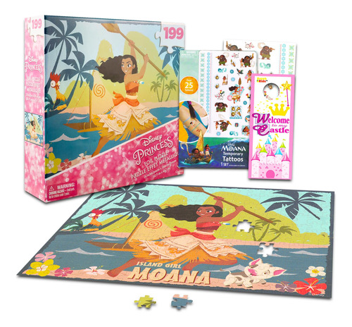 Puzzle Disney Princess Moana De 199 Piezas Con Tatuajes Para