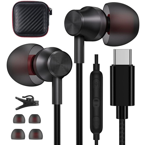 Auriculares Internos Por Cable De Usb-c | Negro / Microfono