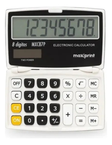 Calculadora De Mesa 8 Dig Mx C87p Branco/preto - Maxprint Cor Branco