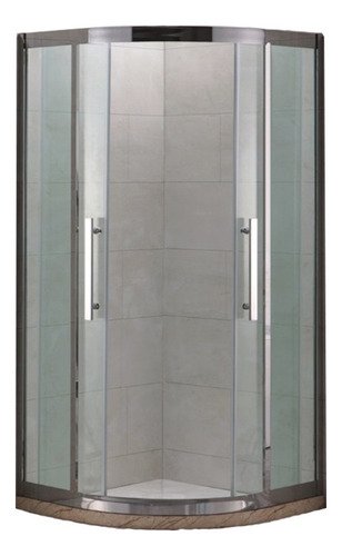 Box De Ducha Mampara Gorena Cuzco 90cm Cabina Curva S/base Armazón Cromado Panel Transparente