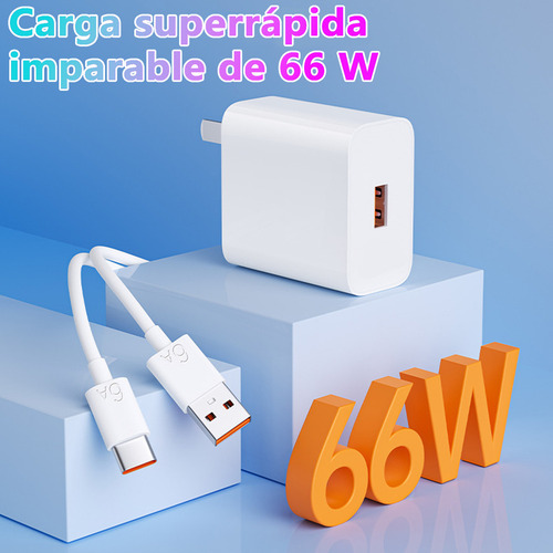 Cargador de 66 W para Honor X8b/x6b Plus/Magic7 Lite/Play 9a/X9c para Huawei Nova 13i Tipo C Cable de carga superrápido