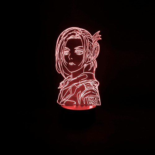 Lampara 3d Annie Shingeki No Kyojin Base Negra