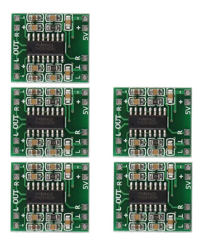 5 Uds Pam8403 2x 3w Mini Placa Amplificadora De Potenci...