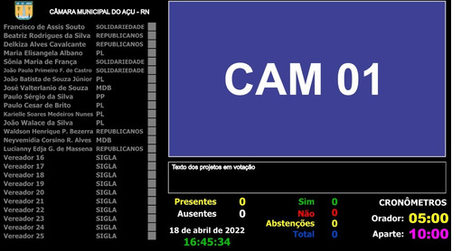 Pacote Utc - Câmara De Vereadores Para Vmix