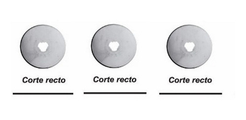 Pack 3 Cuchillas Rotativas 45mm  Recto Para Cutter Circular