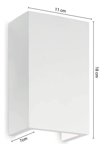 Aplique De Pared De Yeso Rectangular Bidireccional - Unilux Estructura Blanco