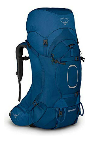 Osprey Aether 55 Men's Backpacking Backpack , Deep Water Blu