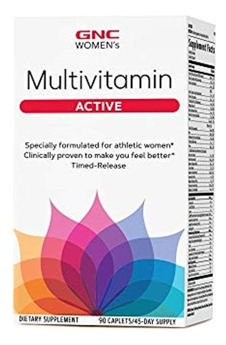 Gnc Ultra Mega Active Multivitamina Para Mujer, 90 Cápsulas,