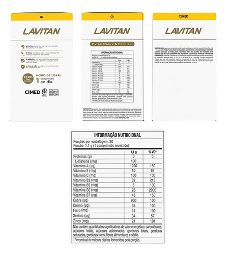 Kit 3 Lavitan Cabelos E Unhas Super Fórmula Suplemento 30cp