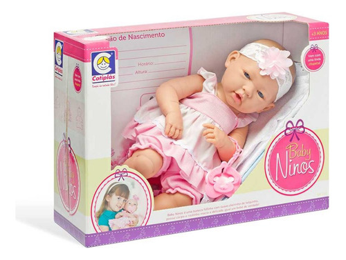 Boneca Bebê Reborn Pesadinho Coleção Ninos 2180 Cotiplás