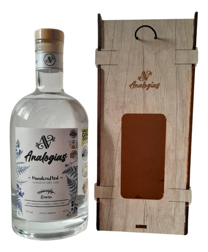 Gin Analogías Romero Con Caja De Madera Ideal Regalo