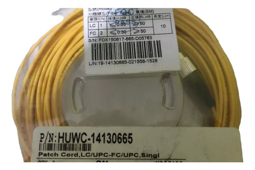 Jumper Lc/upc Fc/upc 10 Mts Sinlge Mode Wisp Patc Cord Nuevo