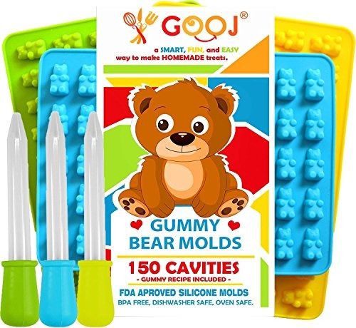 3 Premium Gooj Gummy Bears Bpa Molde De Silicona De 150 Piez
