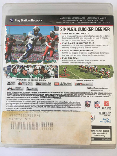 Madden Nfl 11 Para Ps3* (Usado)