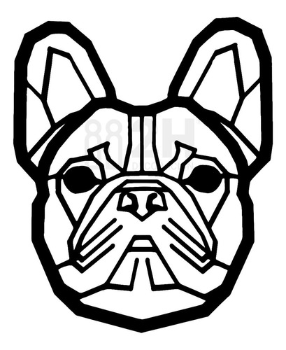 Figura Geométrica Perro Raza Bulldog Cara N° 3 Mascotas Deco
