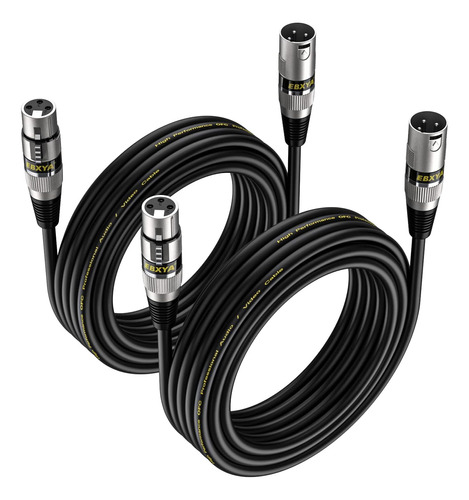 Cables Xlr Ebxya De 15 Pies, 2 Paquetes, Micro Balanceados D