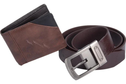 Kit Jeep - Caballero Cartera/cinturon Accesorio Set Café Unitalla
