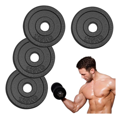 Set De 4 Discos 1.25 Kg C/u (5 Kg En Total) Pesas, Brazos