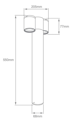 Lámpara Mini Poste Exterior 55cm Máx. 12w Gu10 Dirigible