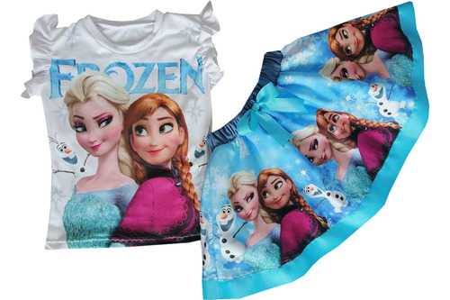 Conjunto De Falda/tutu Para Niña De Frozen Ana Y Elsa - Rj