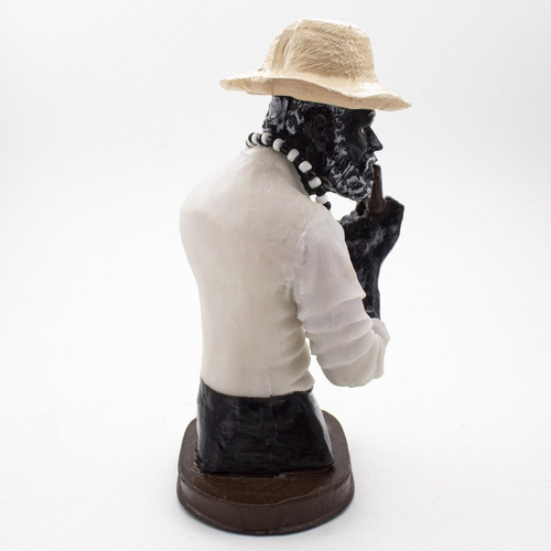 Imagem Busto Preto Velho Resina 20 Cm