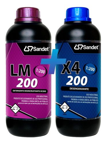 Lm 200 Desincrustante 1l Sandet + X4 200 Desengraxante 1l *