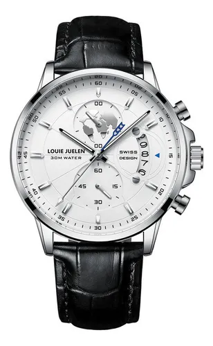 Reloj De Cuarzo Belushi Para Hombre, De Piel, Luminoso, Resi