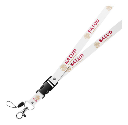 Porta Gafete Lanyard Secretaria De Salud Portacredencial Blanco