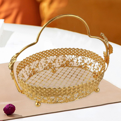 Cesta De Fruta De Metal Con Asa Para Decoración De Fiestas