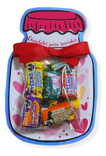 Tarjetas Con Dulces De San Valentín En Forma De Frascos