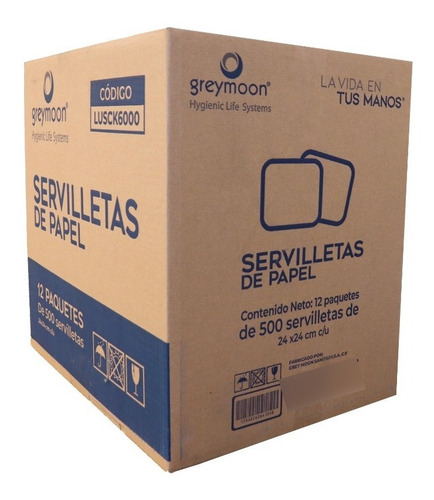 Greymoon , Caja De Servilletas Tradicional 12 Paq De 500 C/u