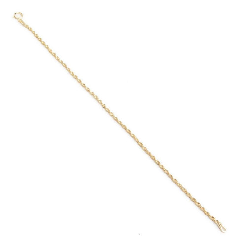 Pulsera Torsal 2mm Unisex 18cm Oro Italiano Hueco 10k Largo 18 Cm
