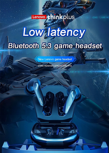 Fone De Ouvido Gm2 Pro Lenovo Thinkplus Bluetooth 5.3 Preto
